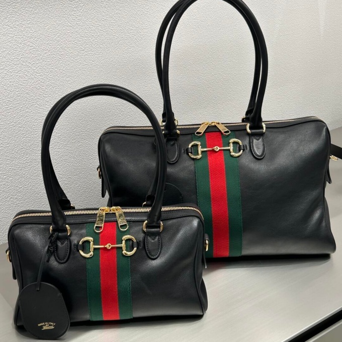 gucci borsetto large smooth leather horsebit web stripe hand crossbody boston bag #866734